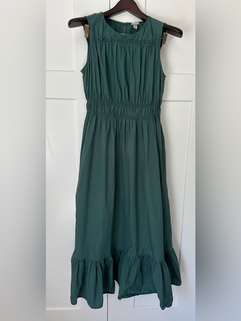 a new day Dark Teal Green Sleeveless Ruffle Hem‎ Dress